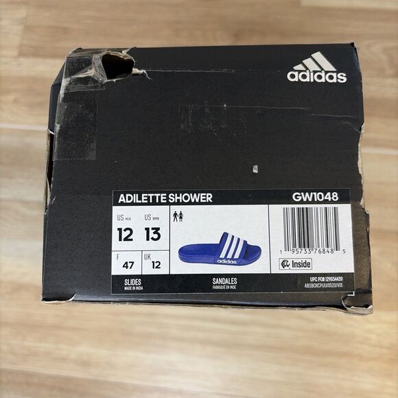Adidas Adilette Comfort Slides Men Size 12 Style GV1048 Royal Blue White New Box main image 4